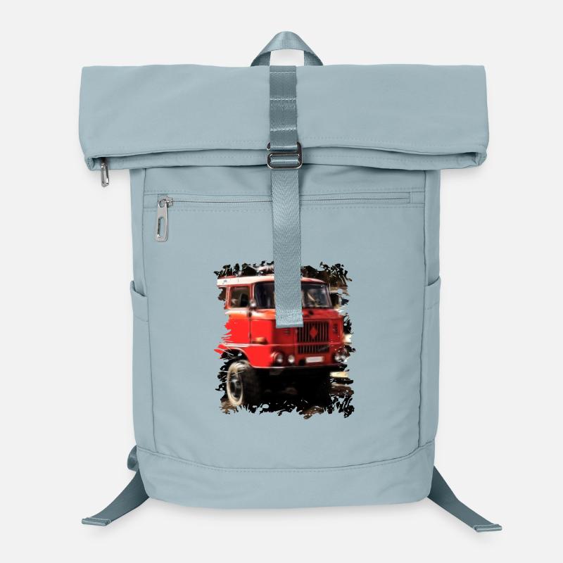W50 Fire Truck - Laptop Backpack - ice blue