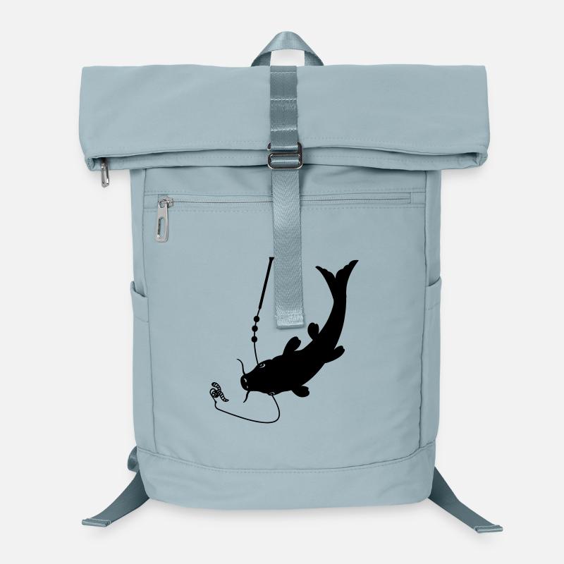 Fish at bait on hook logo Laptop Backpack
