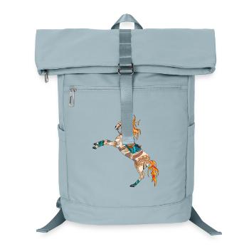 skurriles buntes Pferd - Laptop-Rucksack  - Eisblau - Vorne