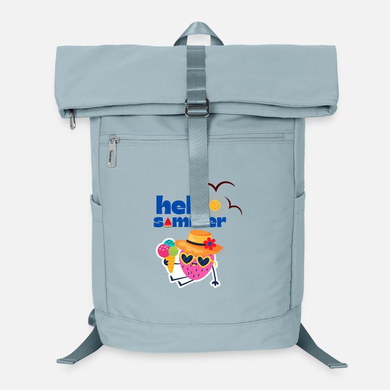 Sommerlicher Erdbeeren und Eis Cartoon Laptop-Rucksack 