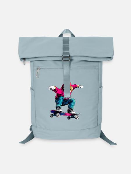 Katzen Skateboard - Laptop-Rucksack - Eisblau