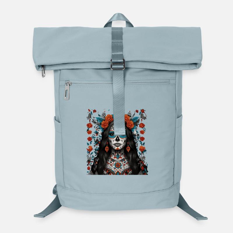 Sugar Skull Floral Queen Laptop Backpack