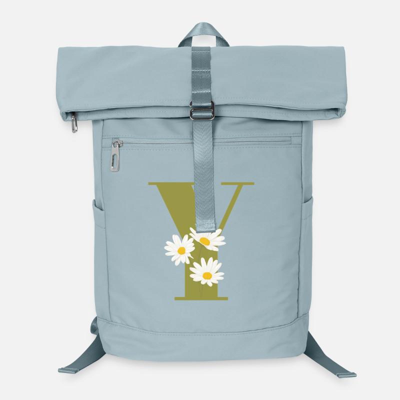 Buchstabe y grüne Gänseblümchen Laptop-Rucksack 
