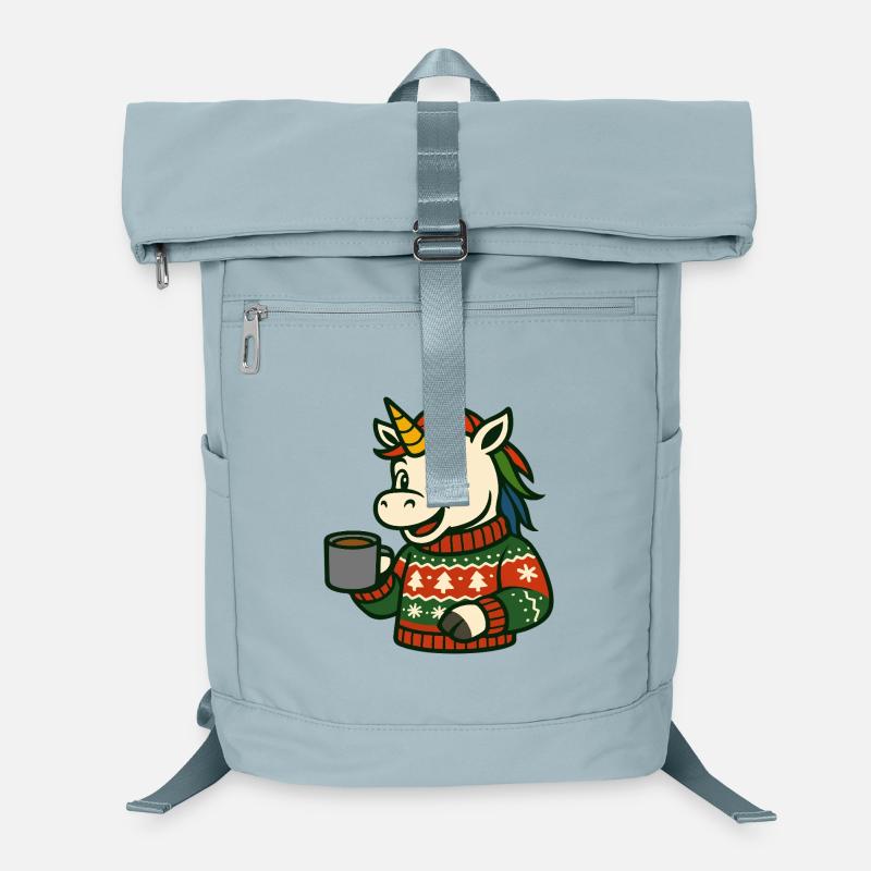 Einhorn Cozy Pullover Heißgetränk Feiertagskunst Laptop-Rucksack 
