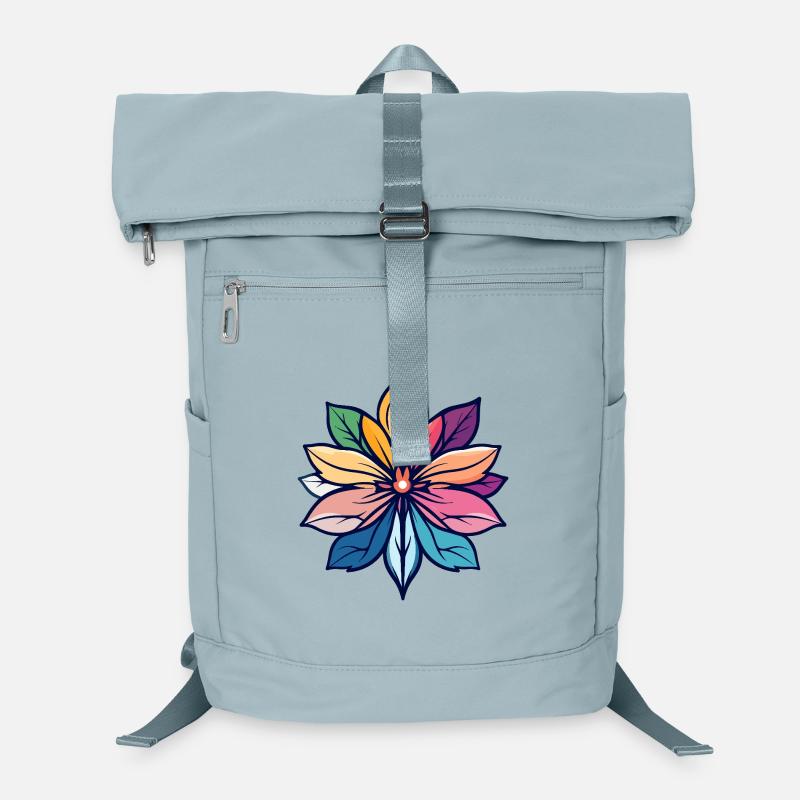 Bunter Blütenstern Mandala Blume kunst Farben Laptop-Rucksack 