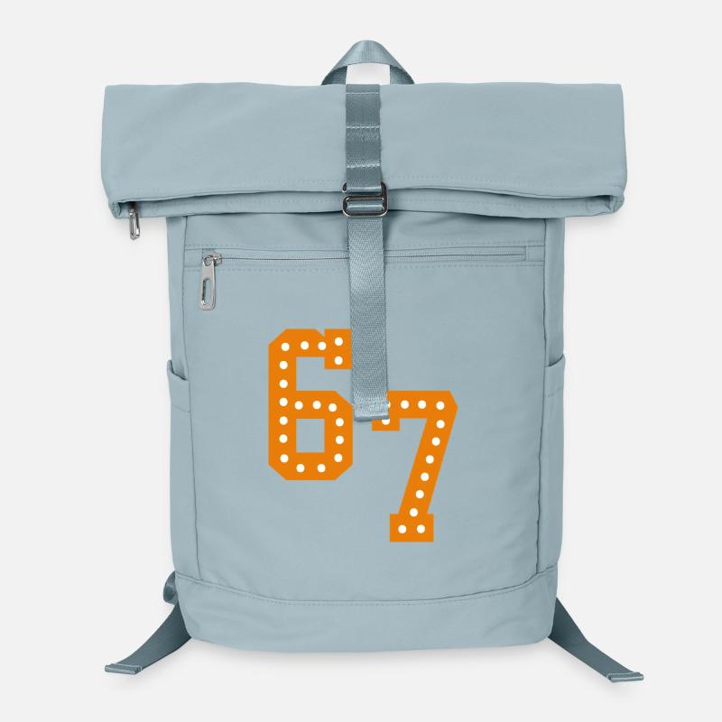 6 7 – Trendy minimalist text design, Laptop Backpack