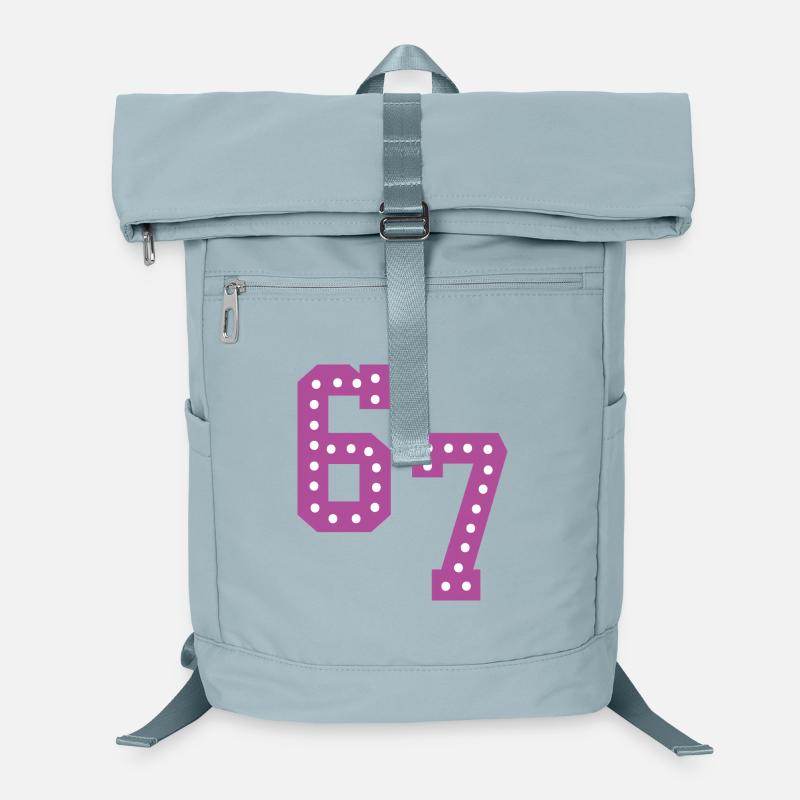 6 7 – Trendy minimalist text design, Laptop Backpack