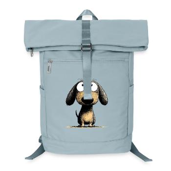 Kulleraugen Dackel Hund Cartoon Art - Laptop-Rucksack  - Eisblau - Vorne