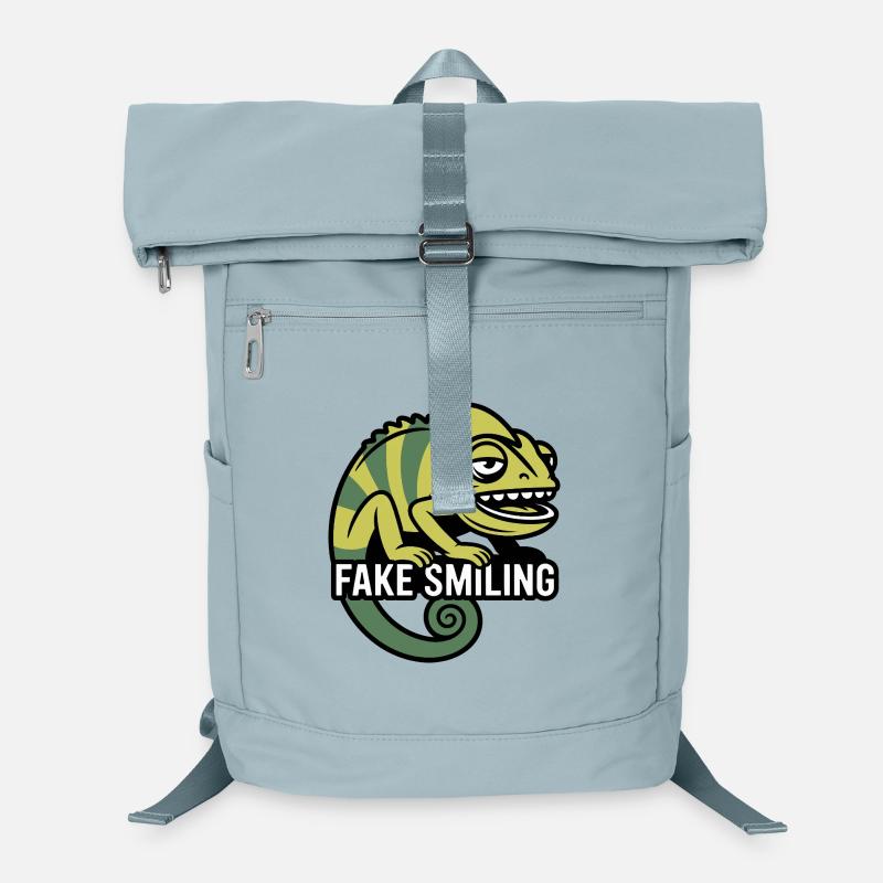 Fake Smiling Chameleon Laptop Backpack