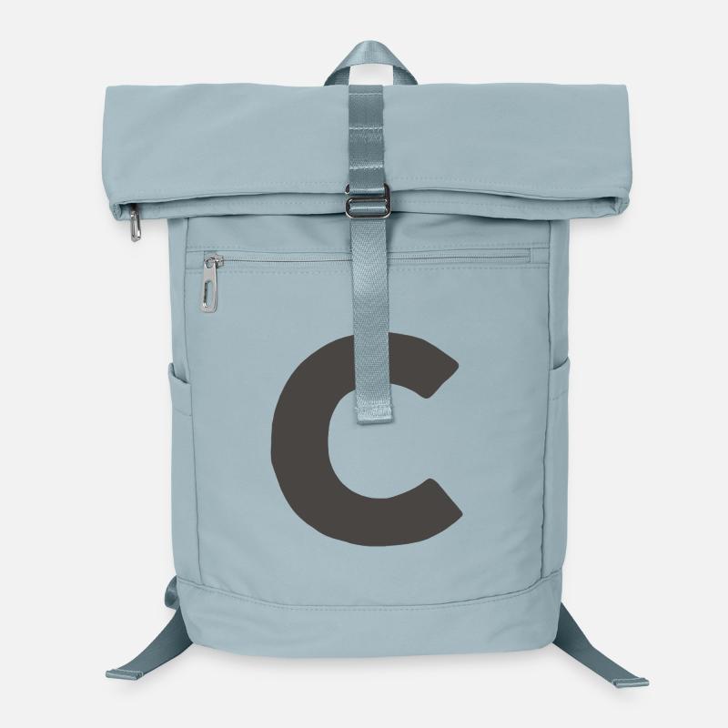 Minimal Letter C Bold Monogram Typography Laptop Backpack