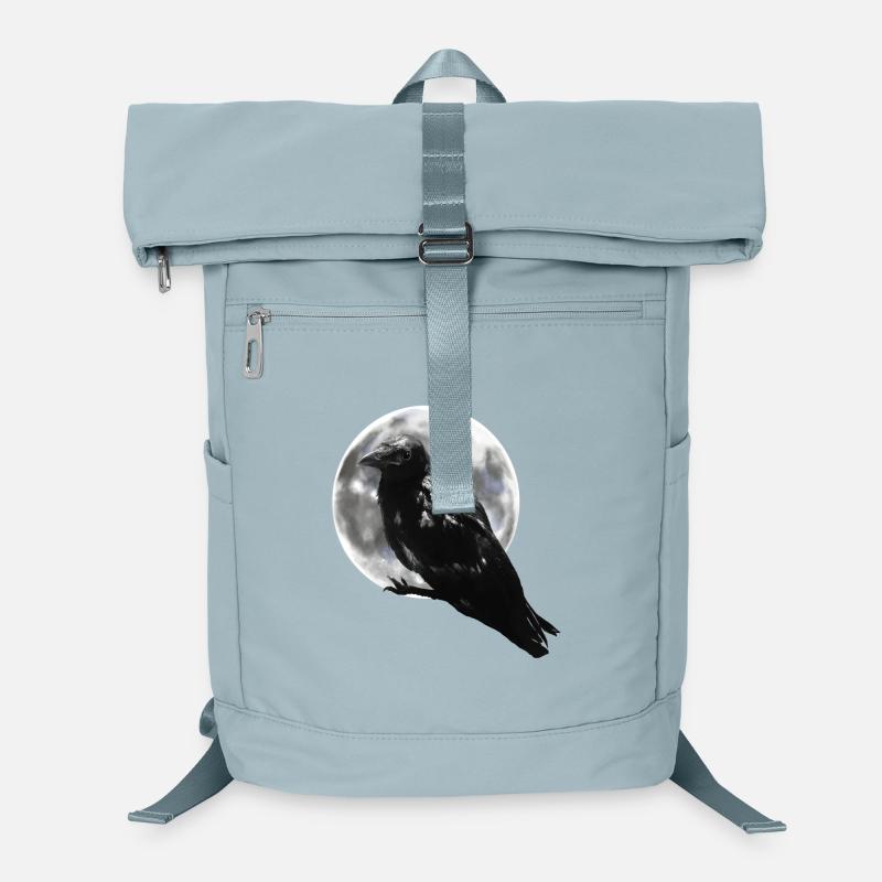 Rabe Krähe Vollmond Laptop-Rucksack 