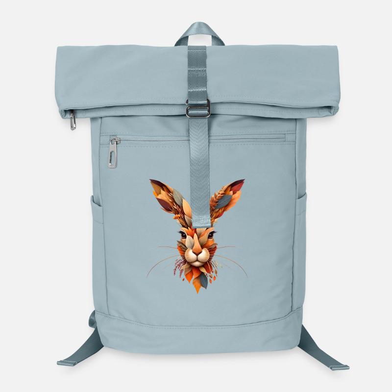 Un lapin, conçu à partir de différentes feuilles Sac à dos ordinateur