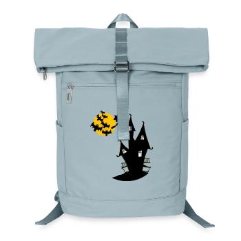 Witch's house with moon and bats - Laptop Backpack - ice blue - Front