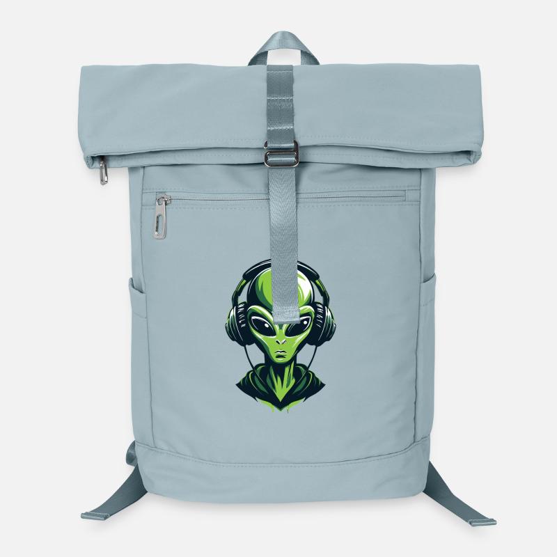 Alien with Headphones – Minimalistic Techno design Laptop Backpack