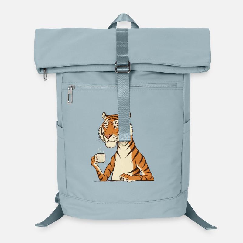 Müder Tiger mit Kaffee – Lustiges Motiv Laptop-Rucksack 