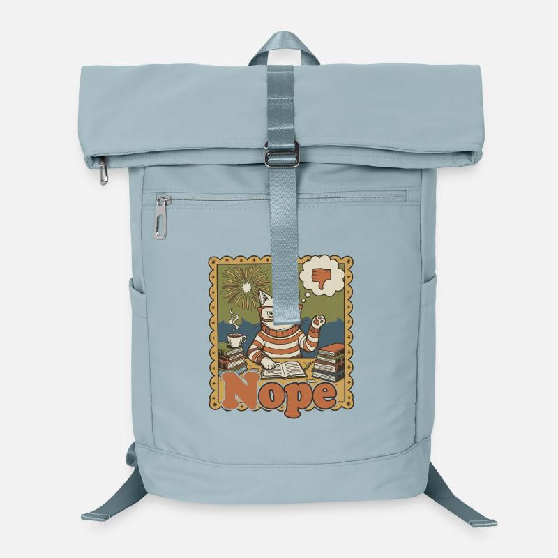 Nope Cat: Retro Nerd Desk Art Laptop Backpack