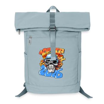Schädel Rentner 2026 Neon Graffiti Pop-Art  - Laptop-Rucksack  - Eisblau - Vorne