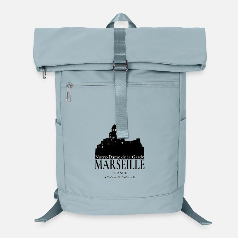 Marseille, Notre-Dame de la Garde, handmade B&W Laptop Backpack