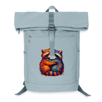 Glowing raccoon duo - Laptop Backpack - ice blue - Front