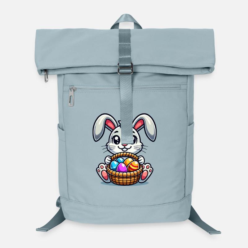Easter bunny with colorful eggs Laptop Backpack
