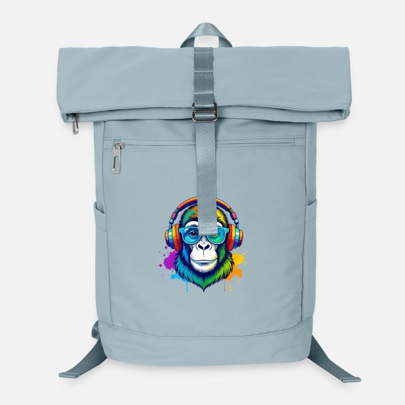 Gorille DJ Arc-en-Ciel avec casque Sac à dos ordinateur