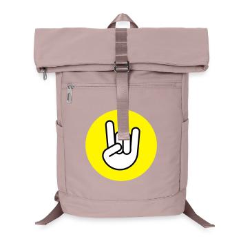 Pommes fourchette cercle jaune - Sac à dos ordinateur - vieux rose - Devant