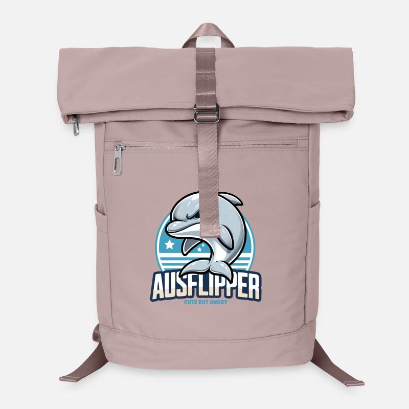 Grimmiger Delfin Delphin Dolphin Wütend Ausflipper Laptop-Rucksack 