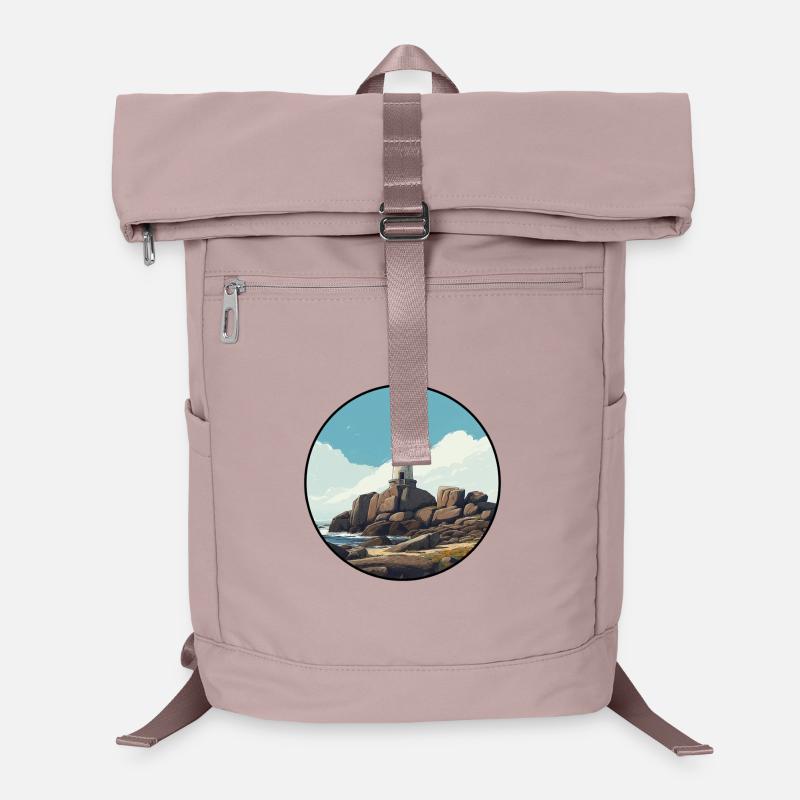 Bretonischer Leuchtturm am Meer Laptop-Rucksack 