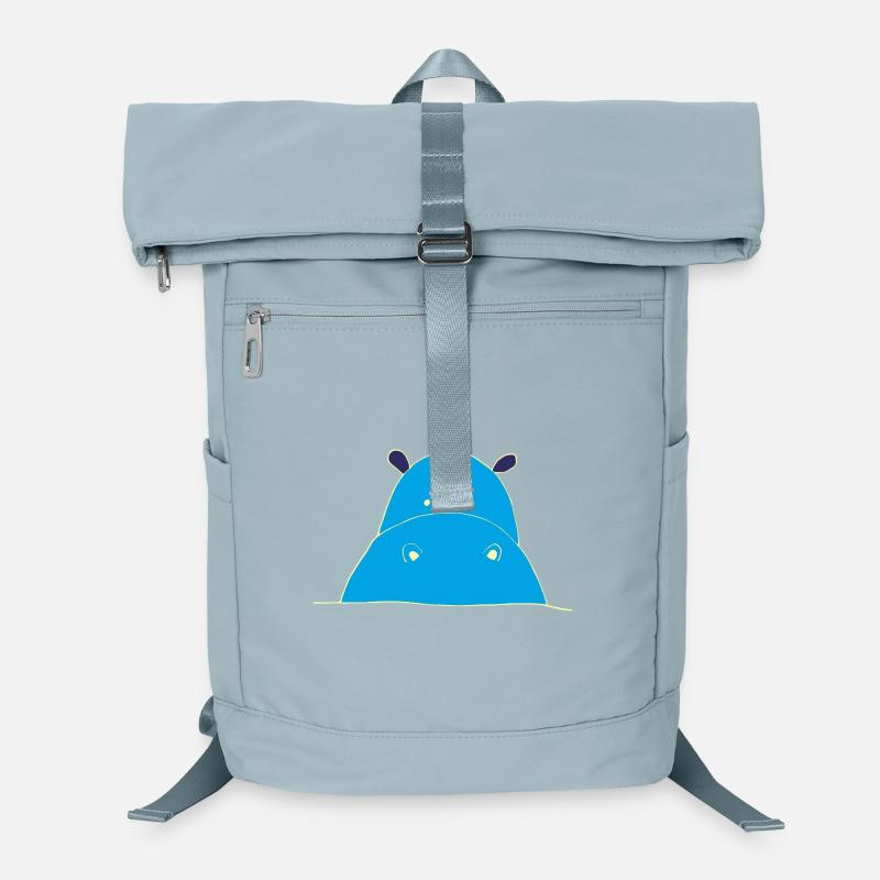 Hippopotame bleu hippopotame Sac à dos ordinateur