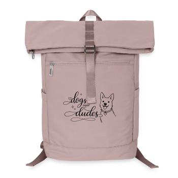 dogs over dudes - Laptop Backpack - old pink  - Front
