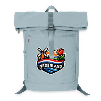 Niederländischer Sonnenaufgang mit Windmühlen-Tulpen - Laptop-Rucksack  - Eisblau - Vorne