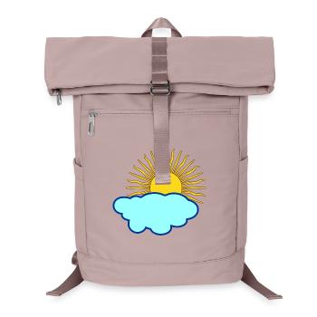 Sun behind cloud - Laptop Backpack - old pink  - Front