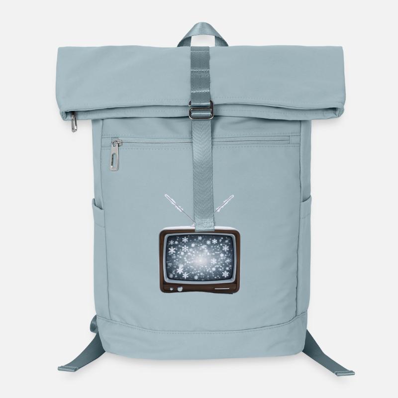Winter Retro-TV Schneeflocken Laptop-Rucksack 