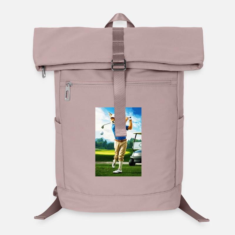 Humanoider Coyote-Golfer in Aktion Laptop-Rucksack 