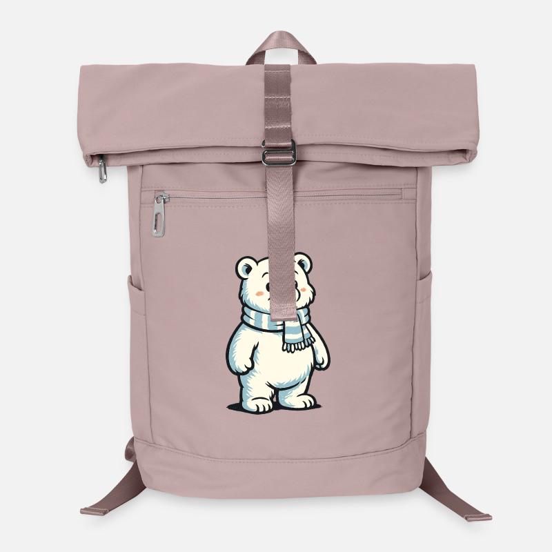 Ours polaire avec écharpe Sac à dos ordinateur