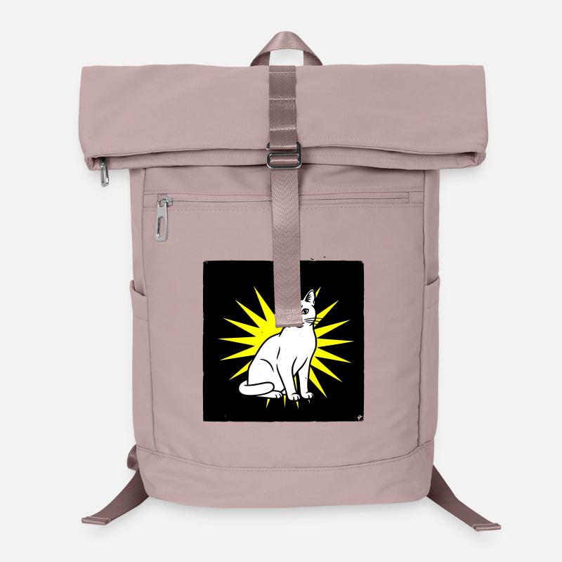 Cool cat in pop art & punk rock style - Laptop Backpack - old pink 