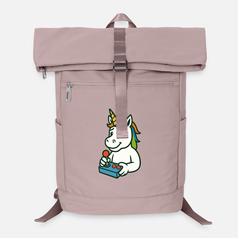 Mascotte joueuse licorne mignonne avec joystick Sac à dos ordinateur