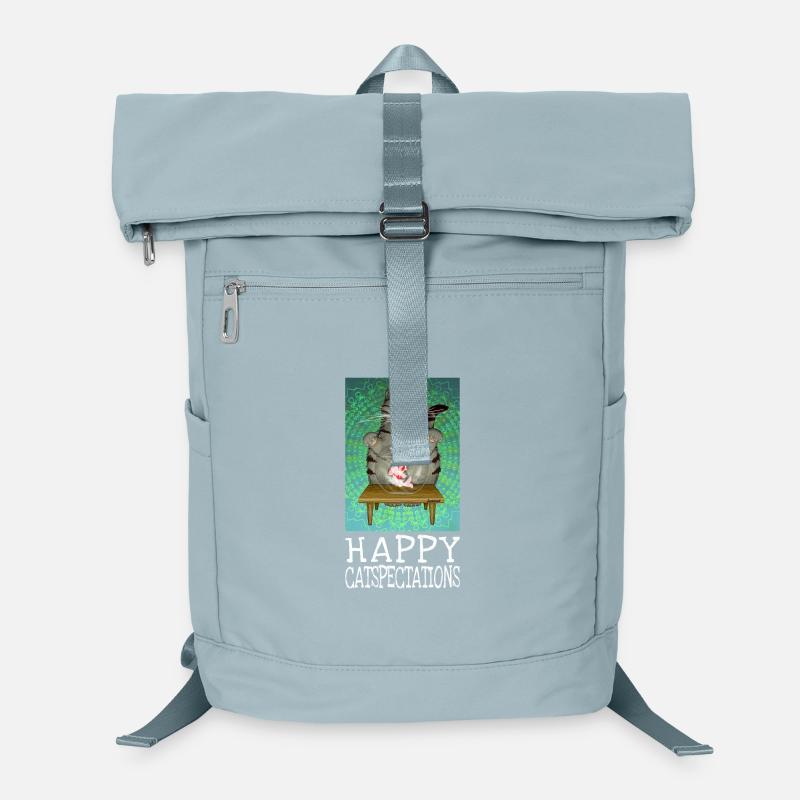 Happy Catspectations - Motivierende getigerte Katzenkunst Laptop-Rucksack 