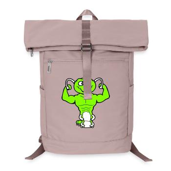 Caterpillar Bodybuilder Muscle Building Strong Fitness Gym - Laptop Backpack - old pink  - Front