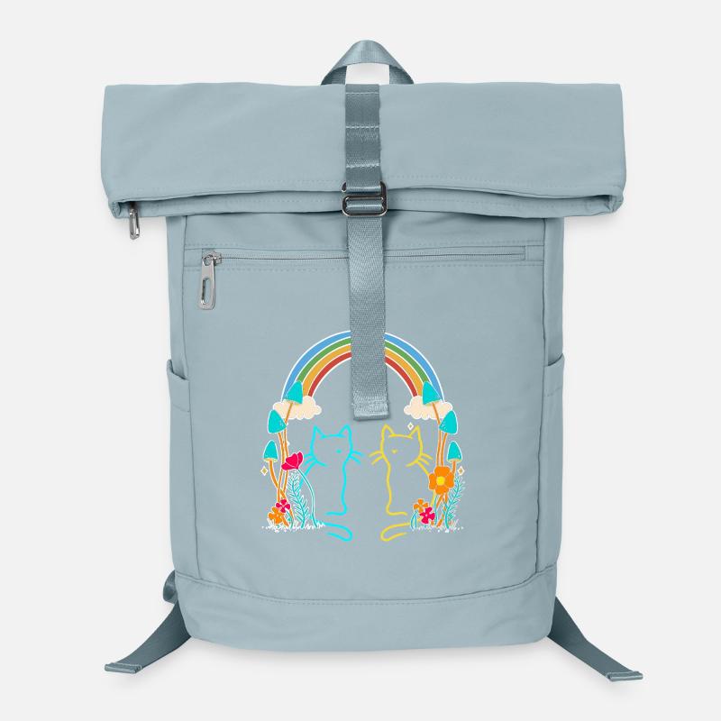 Regenbogen Retro Katzen Kinder Laptop-Rucksack 