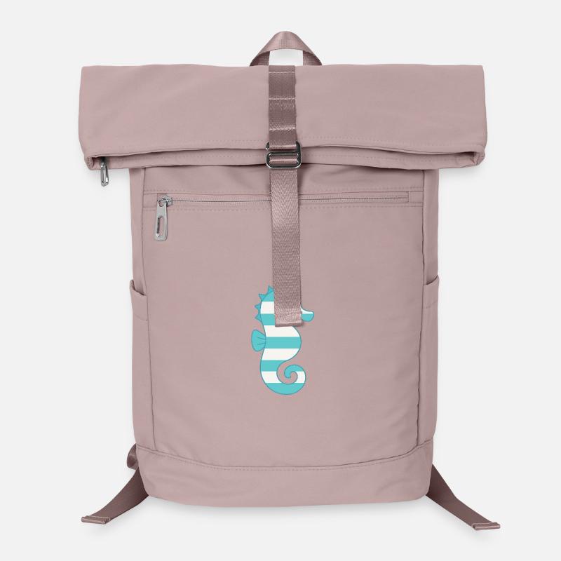 Seepferdchen türkis gestreift Laptop-Rucksack 