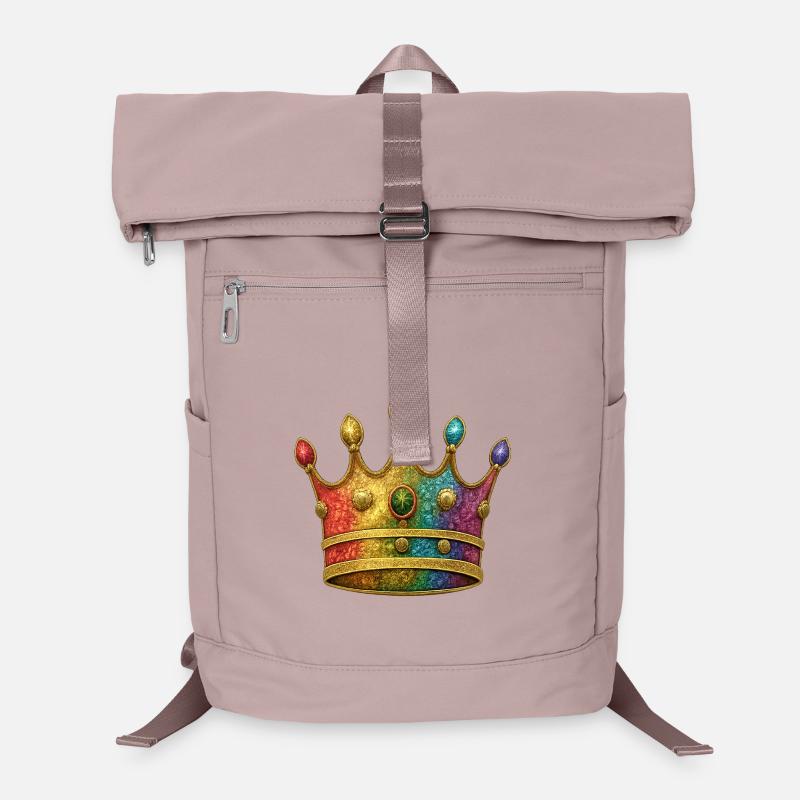 Lebendiges Regenbogen-Königskronen-Design Laptop-Rucksack 
