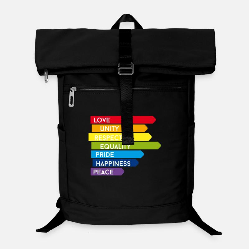 gay Love Unity Respect Pride happy Rainbow colorful Laptop Backpack
