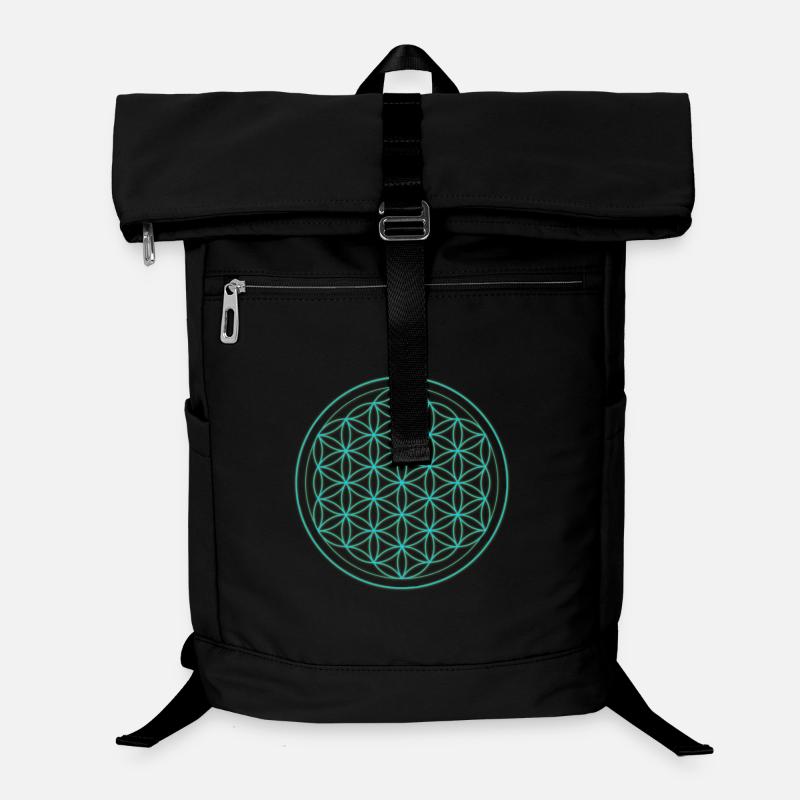 Flower of Life Neon Pattern Laptop Backpack