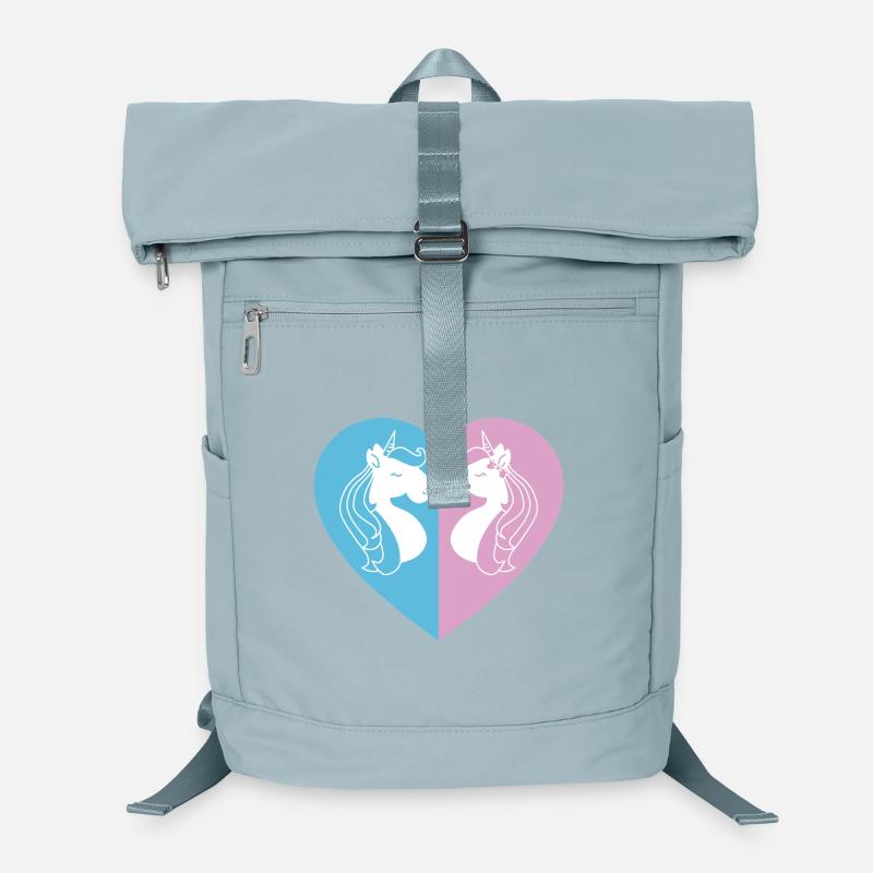 Coeur de licorne à deux faces Sac à dos ordinateur