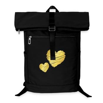 Minimalist Gold Hearts - Love Gift - Laptop Backpack - black - Front