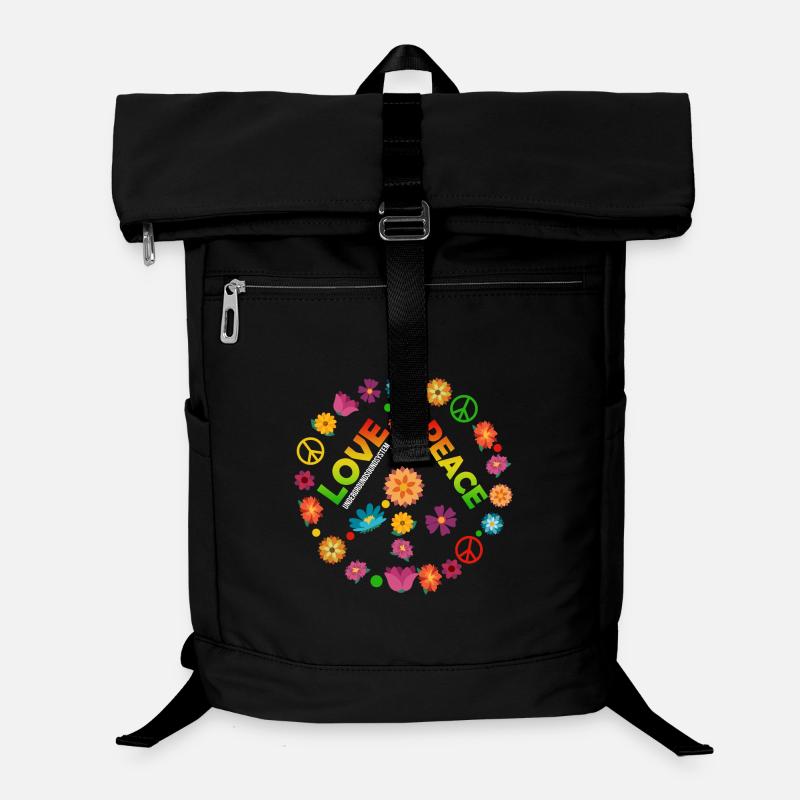 Cercle de fleurs Paix d’amour Sac à dos ordinateur