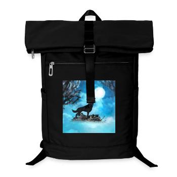 Loup génial dans la nuit - Sac à dos ordinateur - noir - Devant