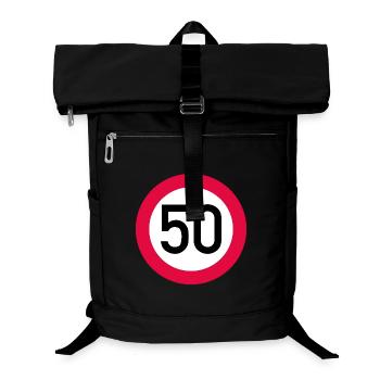50 ans Attention ! Panneau de signalisation 50 km/h - Sac à dos ordinateur - noir - Devant