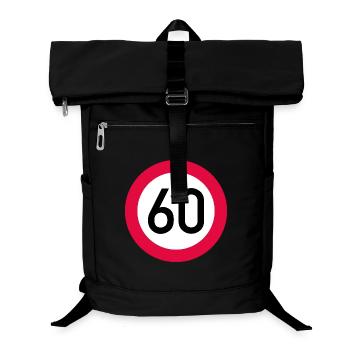 60 ans Attention ! Panneau de signalisation 60 km/h - Sac à dos ordinateur - noir - Devant